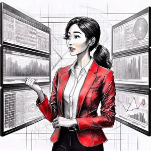 Entrepreneur hésitant devant plusieurs écrans affichant différents logiciels