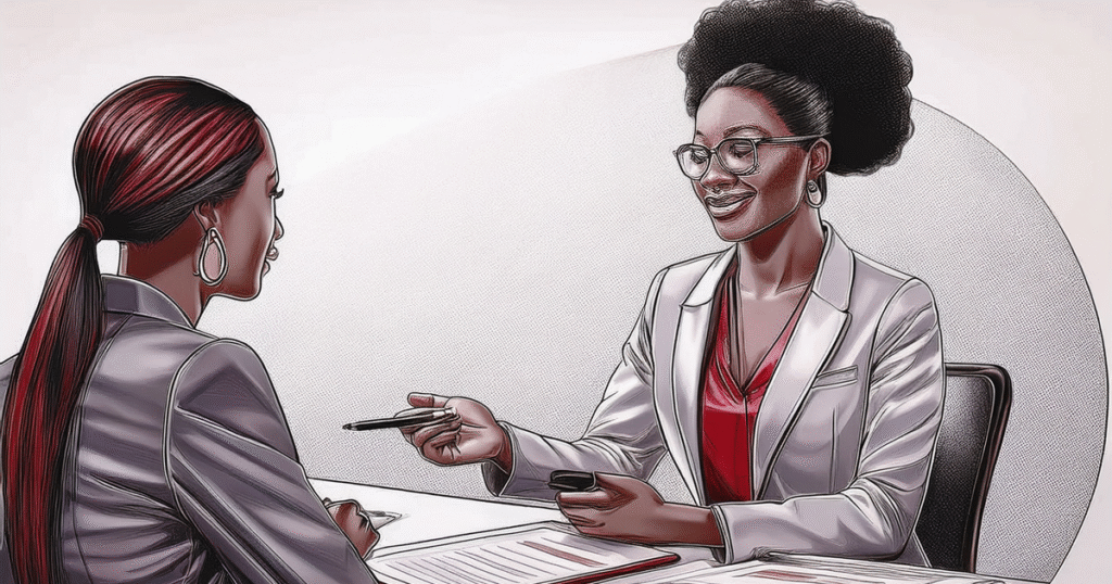 Illustration du Module 4, symbolisant une technique de vente et la relation client.